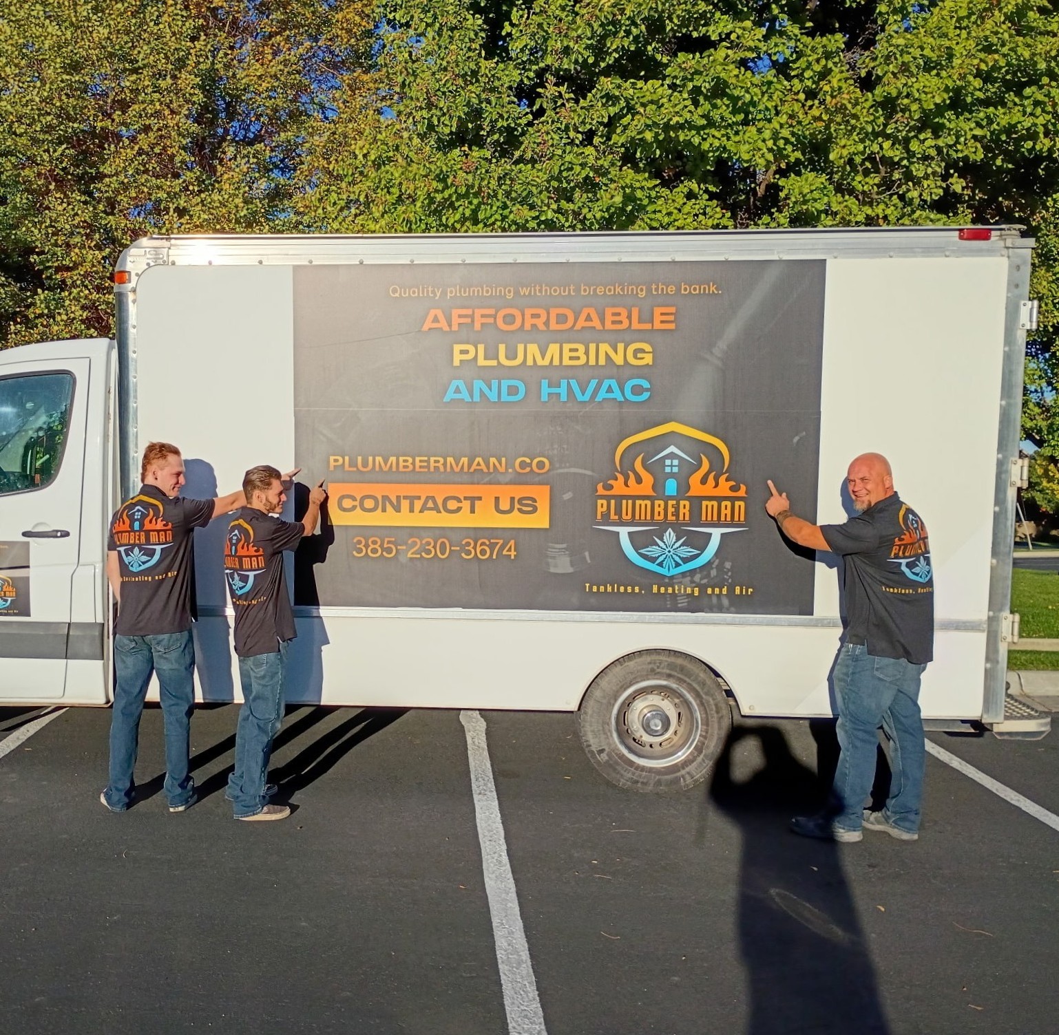 plumberman utah county and salt lake county plumbing services service car
